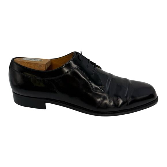 Salvatore Ferragamo Men’s Cap Toe Oxford Dress Shoes – Black Leather – Size 12 D main image 6